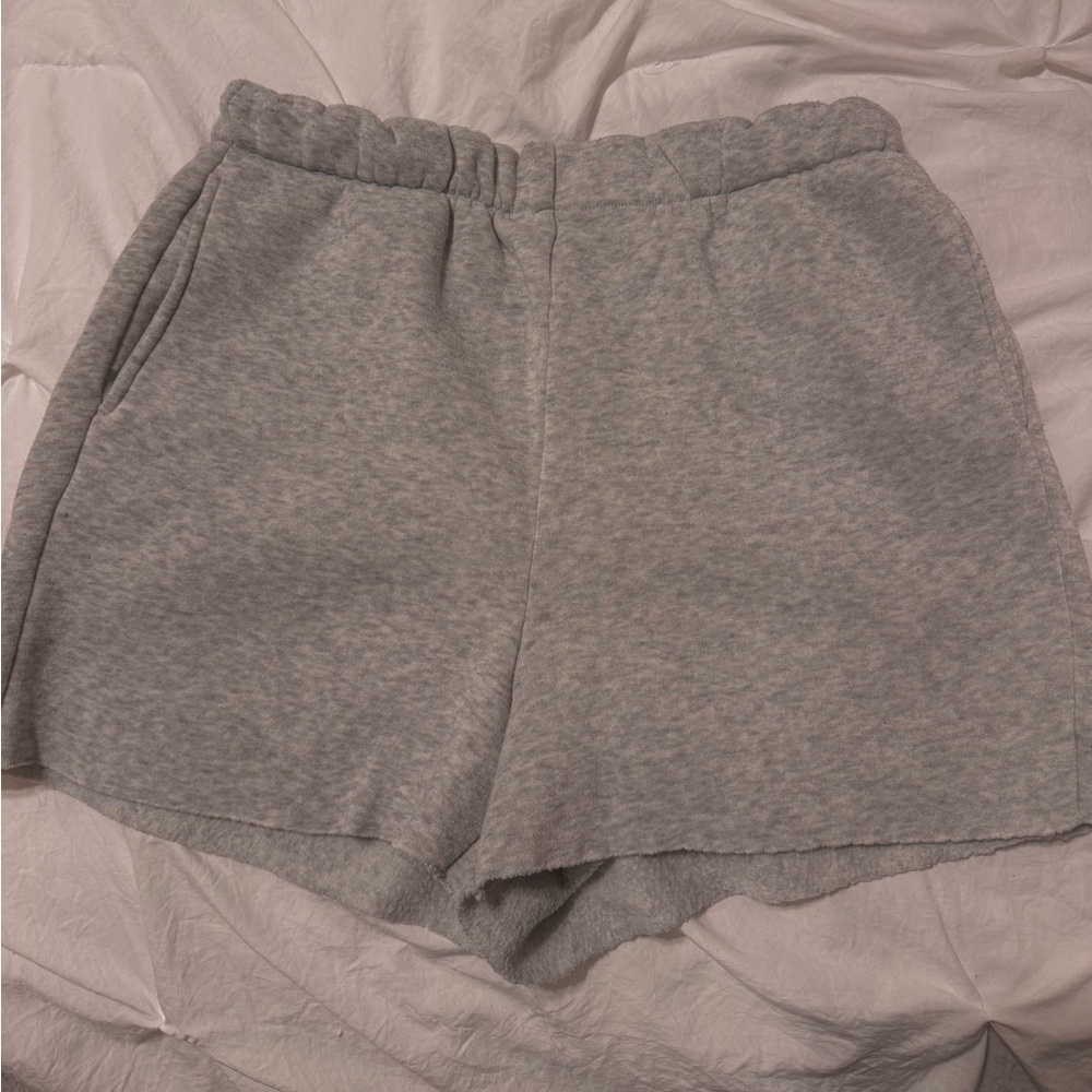 Grey shorts from Happily Blessed.